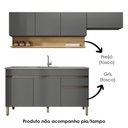 Ver imagem 5 de Cozinha Modulada 3 Pecas com Balcao Pia Line Gris Cp Freijo Ktp