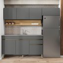 Ver imagem 6 de Cozinha Modulada 3 Pecas com Balcao Pia Line Gris Cp Freijo Ktp