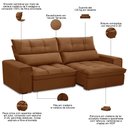 Ver imagem 4 de Sofá Retrátil Reclinável para Sala 3 Lugares 210cm Asaph F04 Veludo Terracota - Lyam Decor
