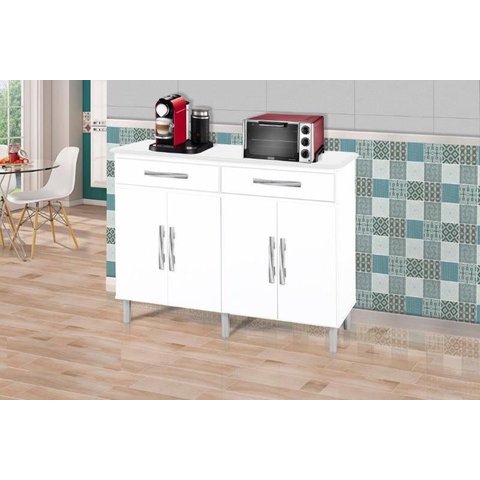 Balcao Mad. Plus Branco Com 02 Gavetas + 04 Portas PASSE BEM