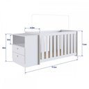 Ver imagem 3 de Kit Quarto Bebê Berço com Colchão + Cômoda Linha Aconchego Branco La016 Completa Móveis
