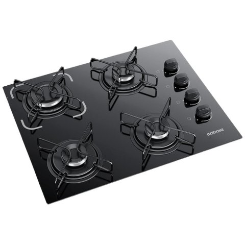 Cooktop Fogão Itatiaia Essencial 4 Bocas Vidro Temperado Preto Bivolt
