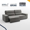 Ver imagem 3 de Sofá Retrátil e Reclinável 4 Lugares Espuma Fibra Siliconada Ingleses Veludo 200cm