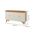 Ver imagem 3 de Buffet 4 Portas Sevilha 1600 - Off White/naturalle - Mavaular