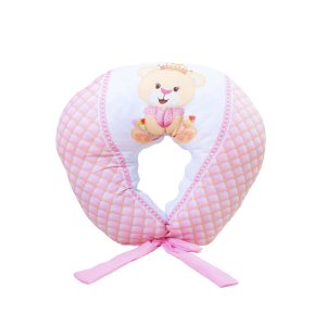 Almofada Amamentação Estampada Bebê Menina com Enchimento e Zíper - Ursinha Pérola
