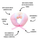 Ver imagem 3 de Almofada Amamentação Estampada Bebê Menina com Enchimento e Zíper - Ursinha Pérola