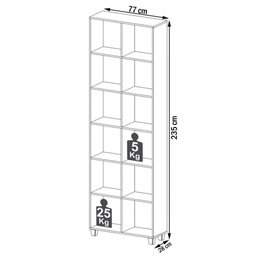 Estante para Livros Colmeia 12 Nichos 100% Mdf Freijó C56 - Pradel - 3