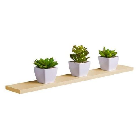 Prateleira 70 x 10cm Bege Claro Suporte Invisível