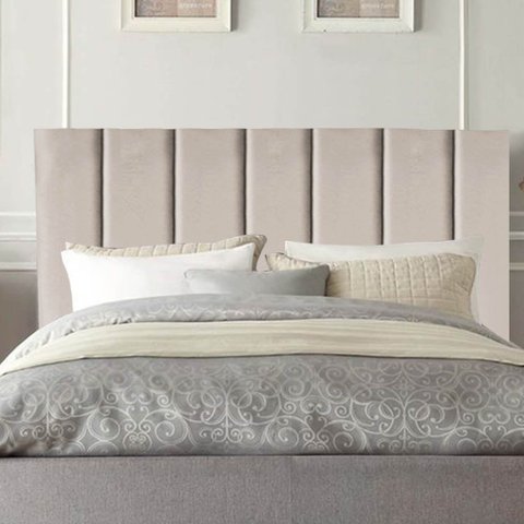 Cabeceira Estofada Solteiro 100CM Karla Suede Bege - D A DECOR D&A Decor