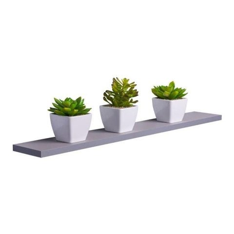 Prateleira 70 x 10cm Cinza Claro Suporte Invisível