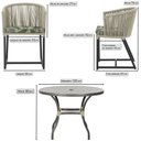 Ver imagem 2 de Mesa com 6 Cadeiras de Jantar Roma 120cm e Noronha em Alumínio Preto Corda Náutica Estofado 5 Trama