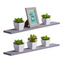 Ver imagem 1 de Kit 2 Prateleiras 70 x 15cm Cinza Claro Suporte Invisível
