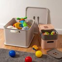 Ver imagem 5 de Cesta Organizadora Fit Ultra com Tampa 23,9l Empilhável Coza