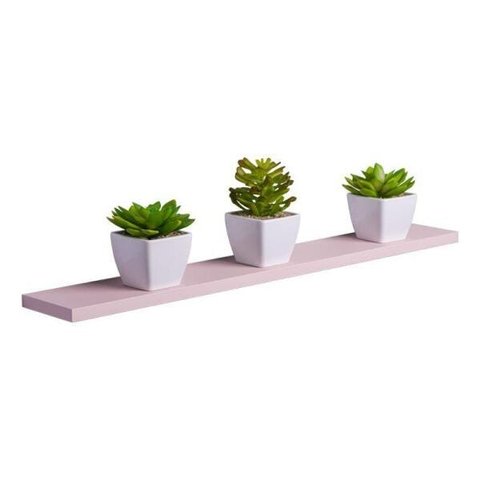 Prateleira 70 x 10cm Rosa Claro Suporte Invisível