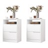 Kit 2 Mesas de Cabeceira Sole 2 Gavetas Flex Branco Fosco - Móveis Albatroz - 1