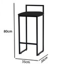 Ver imagem 4 de Kit 2 Banquetas Altas Bistô Bar em Aço Preto Assento Preto Suede