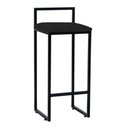 Ver imagem 3 de Kit 2 Banquetas Altas Bistô Bar em Aço Preto Assento Preto Suede