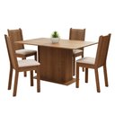 Ver imagem 3 de Conjunto Sala de Jantar Madesa Luana Mesa Tampo de Madeira com 4 Cadeiras - Rustic/sintético Bege