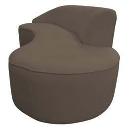 Sofá Curvo 03 Lugares 210cm Braço Direito Eron Bouclê Marrom - CasaePoltrona - 7