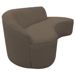 Sofá Curvo 03 Lugares 210cm Braço Direito Eron Bouclê Marrom - CasaePoltrona - 6