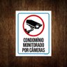 Placa Sinalização Condomínio Monitorado Câmeras 27x35 - 1