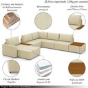 Ver imagem 3 de Sofá de Canto Decorativo Sala de Estar 715cm Modulado Takashi com Chaise e Puffs Bouclê Bege G45-gr