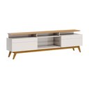 Ver imagem 1 de Rack Bancada 2 Gavetas com Nicho 180cm Amy Off White/Nature - Gran Belo