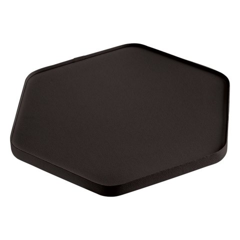 Bandeja Hara Mel Couro Ecológico 39,5 X 34,5 X 2 Cm:preta