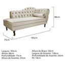Ver imagem 4 de Kit Diva Recamier Juliana 185cm Lado Esquerdo e 02 Poltronas Classic Linho Bege - Amarena Móveis