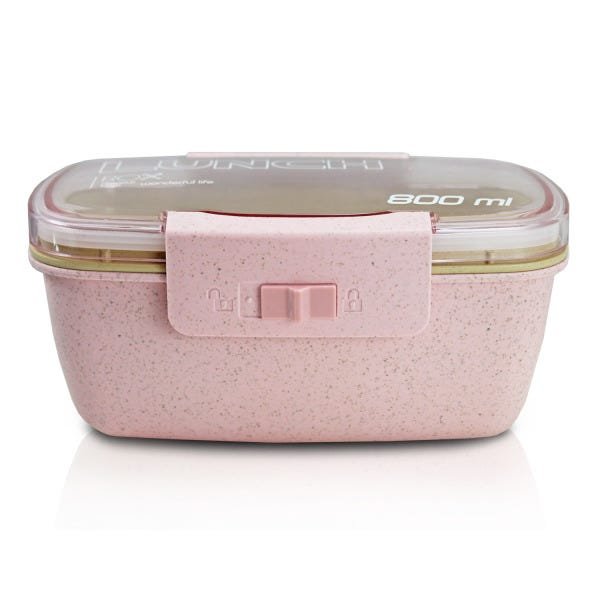 Pote Marmita Vasilha com Divisoria Micro-ondas Grande 800Ml:Rosa - 1