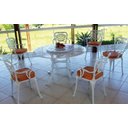 Ver imagem 2 de Conjunto de Mesa para Jardim Firenze com Mesa de 1,30 m com Giro e 6 Poltronas em Alumínio Fundido U