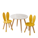 Ver imagem 2 de Conj Mesa 2 Cadeiras Coelho Infantil MDF15MM Pés Pinus:Amarelo