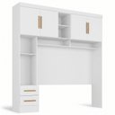 Ver imagem 1 de Ponte Aérea Modular Casal com 2 Gavetas e Nichos 100% MDF Smart Branco