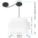 Ver imagem 3 de Lustre Sala de Jantar com Desvio Vivare Md-4401 Cúpula em Tecido 60cm Branco 127/220v