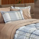 Ver imagem 5 de Kit Edredom Ravena Caqui Casal Padrão 03 Peças - Dupla Face Percal 200 Fios DOURADOS ENXOVAIS