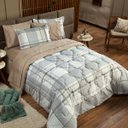 Ver imagem 2 de Kit Edredom Ravena Caqui Casal Padrão 03 Peças - Dupla Face Percal 200 Fios DOURADOS ENXOVAIS