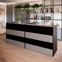 Ver imagem 1 de Balcões para Recepção Atendimento Escritório 240 Cm F5 Cor:cinza Sagrado com Preto