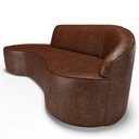 Ver imagem 5 de Sofá 3 Lugares Curvo Sala de Estar Living Firenze Direito D02 Couríssimo Marrom 210 cm B-38 - Lyam