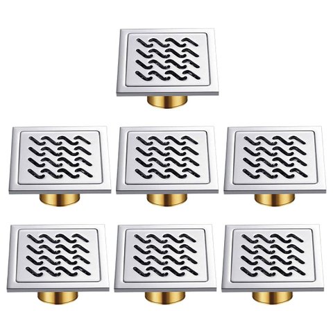 Ralo Inox Kit 7 Uni 10x10 Banheiro Lavabo Anti Odor Anti Inseto Casa Cozinha Lavandeira Seguro Higie