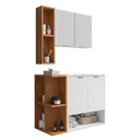 Ver imagem 1 de Gabinete Banheiro Ibiza 2 Portas Armario 2 Portas Espelheira Branco/naturale