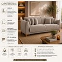 Ver imagem 5 de Sofá Living Nevada 3 Lugares 2,20m Veludo Cappuccino