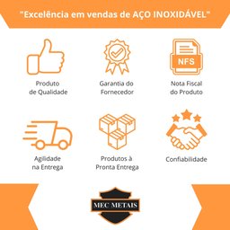 Perfil U Inox - Vidro de 10mm - Escovado - 100cm - 5