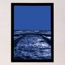 Ver imagem 2 de Quadro decorativo Canal 5 Azul 45x33cm (Moldura preta)