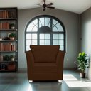 Ver imagem 2 de Poltrona Cadeira Decorativa para Sala e Quarto Lisboa Suede Marrom