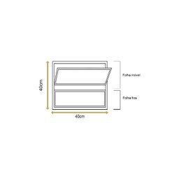 Vitro Basculante Preto 40x40 Linha Esmeralda Vidro Liso - 2