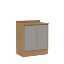 Ver imagem 2 de Balcão 80cm 2 Portas c/Rodapé Áurea Cinamomo/Fendi