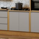 Ver imagem 1 de Balcão 80cm 2 Portas c/Rodapé Áurea Cinamomo/Fendi