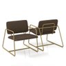 Kit 2 Poltronas Estofadas Industrial Sintra Dourado/suede Marrom - M.a Dourado/suede Marrom - 3