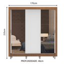 Ver imagem 4 de Guarda-roupa Casal Madesa Lyon 3 Portas de Correr com Espelhos 2 Gavetas com Pés