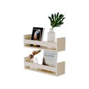 Ver imagem 2 de Kit 2 Prateleiras Porta Livros Bege Claro 50 X 12cm Suporte Invisivel